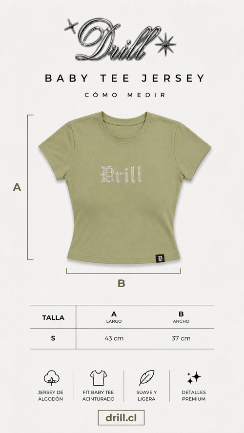 BABY TEE VERDE LOGO CRISTALES